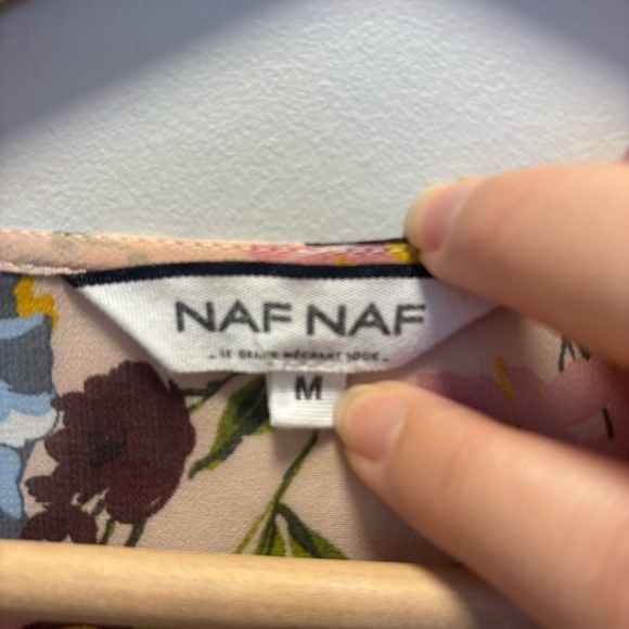 NAF NAF floral sheer blouse with tie front - Picture 5 of 9